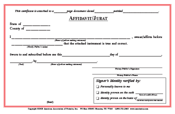 notary jurat affidavit acknowledgment notarial