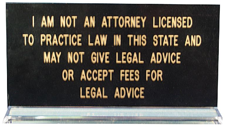 I Am Not a Lawyer Missouri Notary Desk Sign