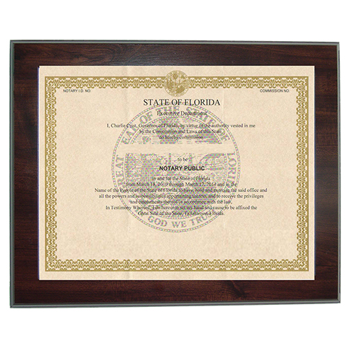 Missouri Notary Commission Certificate Frame 8.5 x 11 Inches