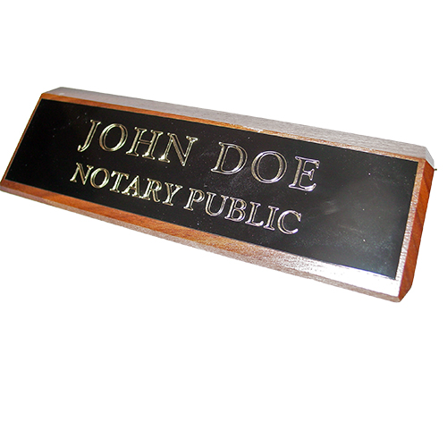 Missouri Notary Walnut Desk Sign