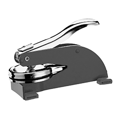 This Missouri notary seal desk embosser is made of heavy duty metal and designed with an extra extra-long handle to provide you with the leverage you need to produce sharp raised Missouri notary seal impressions with minimal effort even on heavy paper stock. Or, if you'll be making a lot of notary seals impressions, you'll appreciate this embosser's ease of use. Additional features include skid-proof feet designed to protect furniture finishes, a sliding lock mechanism for easy storage. Creates notary seal impressions of 1-5/8 inches.